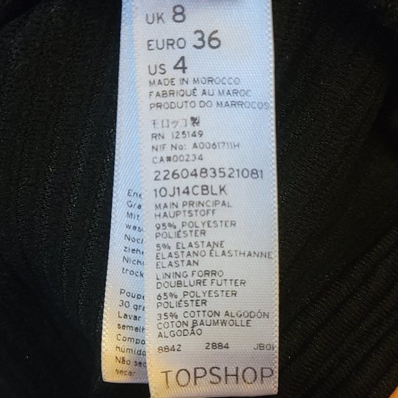 Topshop NWT BLACK⚫️ Ribbed Skater Dress - Picture 10 of 13